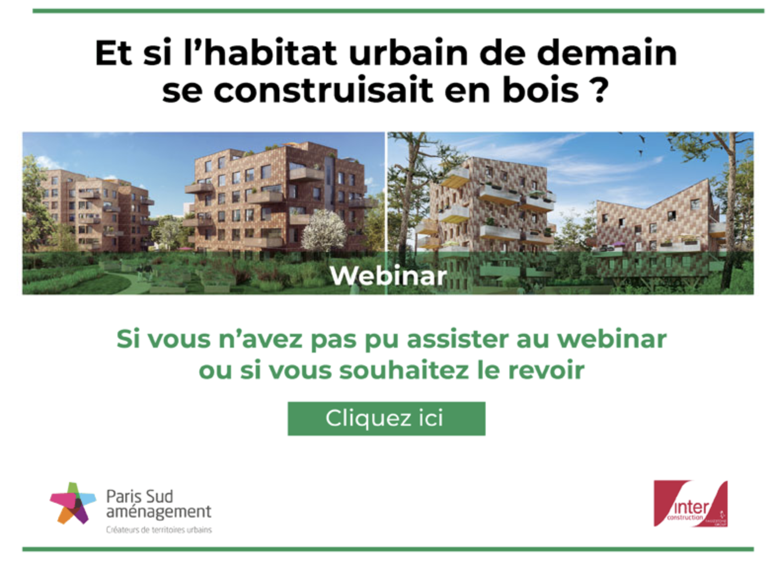 webinar « Et si l’habitat urbain de demain se construisait en bois ? »